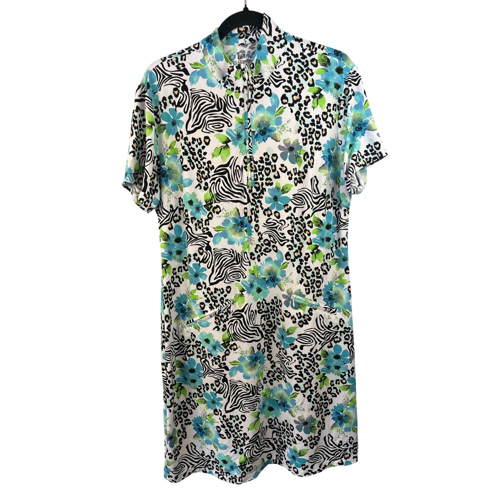 IBKUL Eva Peri 1/4 Zip Short Sleeve Performance Dress SZXL UPF50+ Golf Athletic